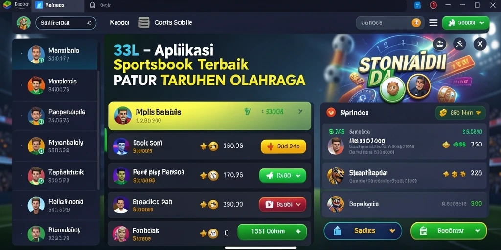 Tampilan antarmuka 33L yang menarik dan responsif untuk taruhan olahraga.