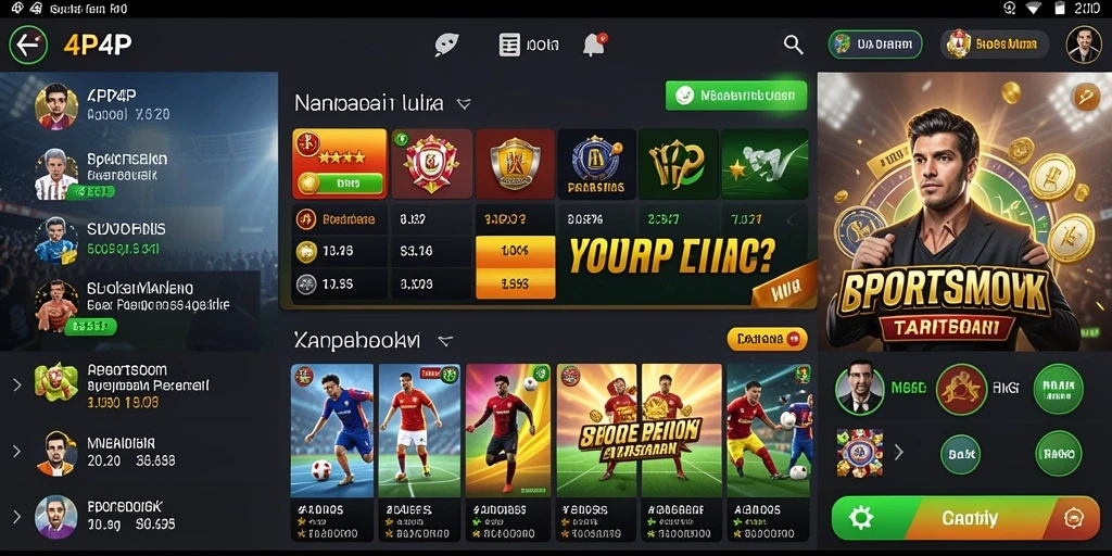 Tampilan antarmuka 4P4P yang ramah pengguna dalam taruhan olahraga.