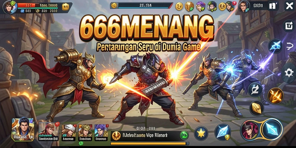 Screenshot utama dari gameplay menampilkan pertarungan yang mendebarkan.