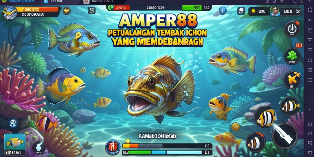 Gameplay seru dalam AMPER88 menembak ikan besar.