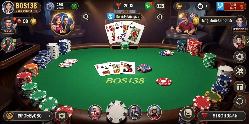 Screenshot gameplay BOS138 menunjukkan keseruan permainan Poker.