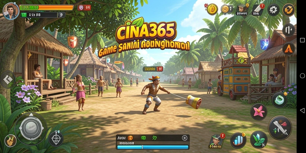 Tampilan gameplay CINA365 yang menarik dan penuh warna.
