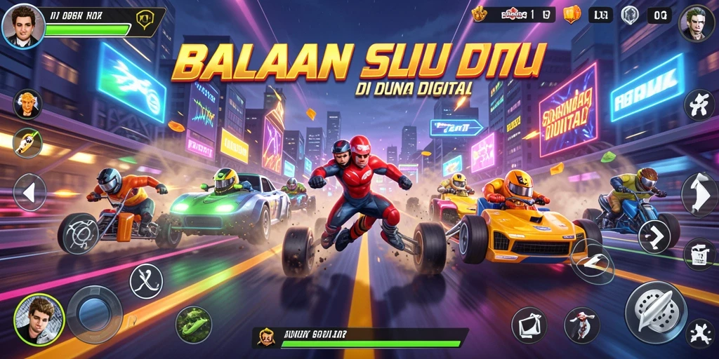 Tampilan gameplay balapan seru dengan mobil-mobil keren di ID098.