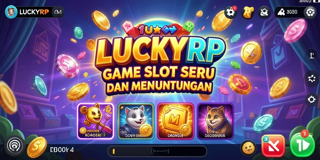 Tampilan gameplay seru di LUCKYRP dengan berbagai tema slot.