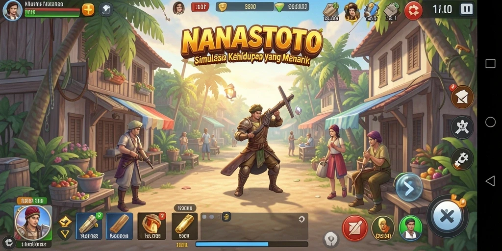 Gameplay NANASTOTO penuh warna dan interaksi menarik.