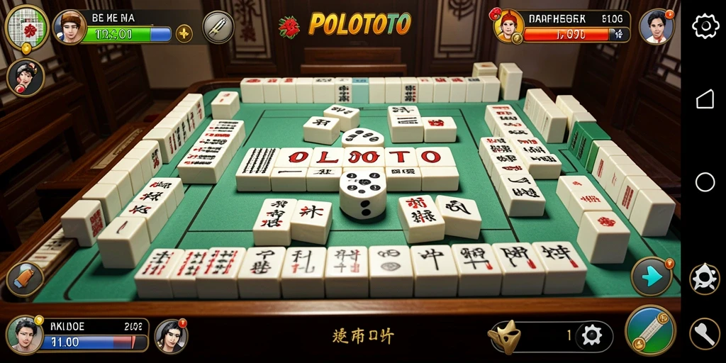 Screenshot POLOTOTO menunjukkan permainan Mahjong yang seru dan menantang.