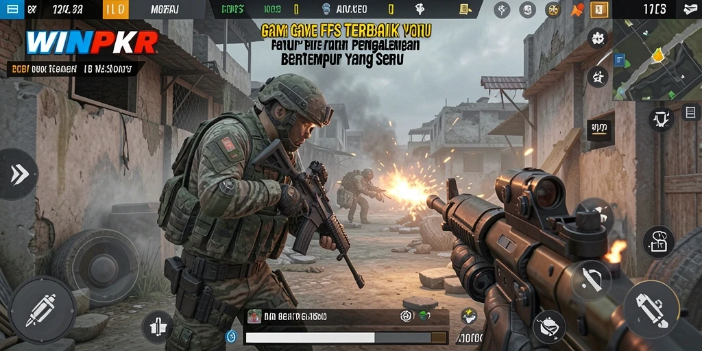 Tampilan gameplay seru WINPKR di arena pertempuran multiplayer.